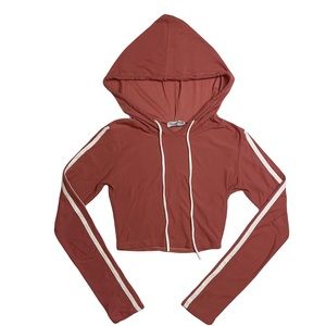 Fashionova Peach hooded Crop Top